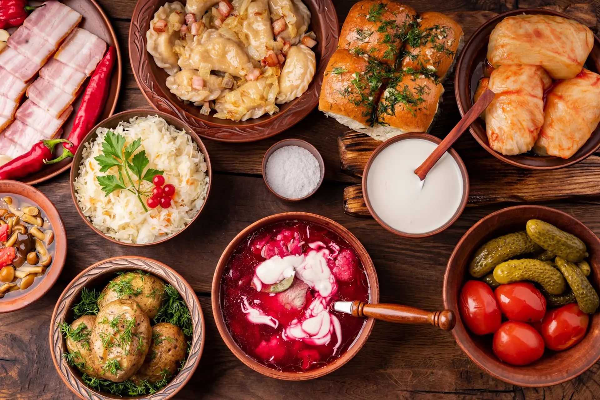 Ẩm thực Nga mùa đông – Thưởng thức hương vị ấm nồng giữa tuyết trắng